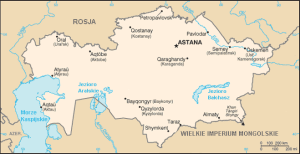 Mapa Kazachstanu